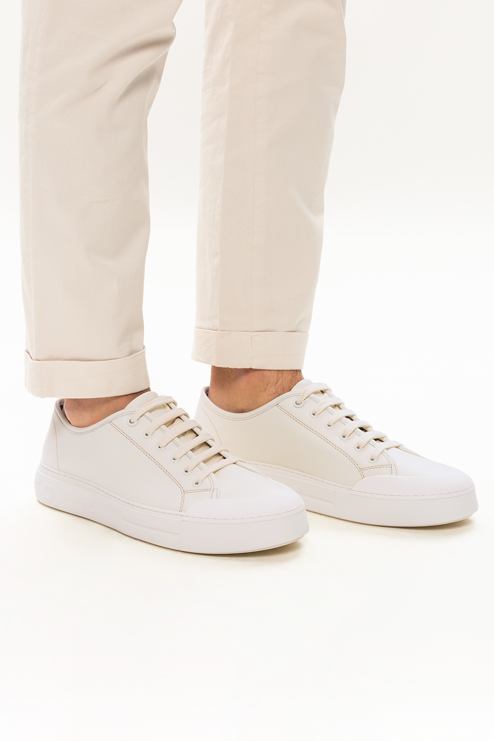 SALVATORE FERRAGAMO ハネルレスアッフスニカ 【関税込】 Salvatore Ferragamo Leather SENISE Sneakers with Platform 2